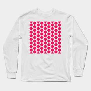 Midcentury Modern Retro 60s Waves Pattern  (Pure Magenta Red) Long Sleeve T-Shirt